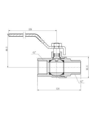 Кран кульовий SD Forte 2" ВЗ для газа (ручка) SF605G50