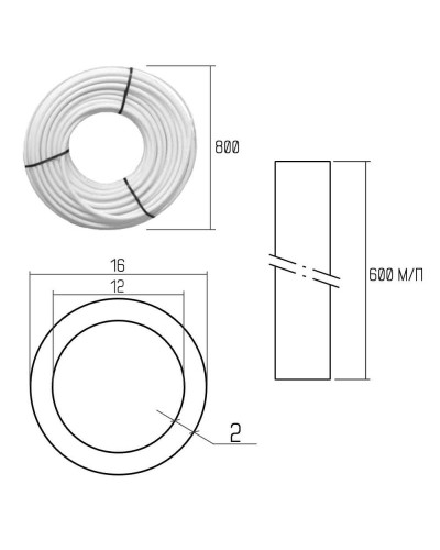 Труба GOLD-PEX Icma 16х2 мм, 600 м №P180