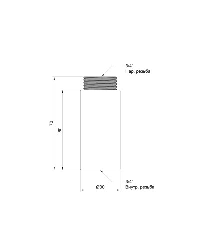 Подовжувач SD Plus 60х3/4" хром SD1302060