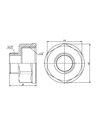 Перехід SD Forte 1" 1/4х3/4" ВЗ SF3603220