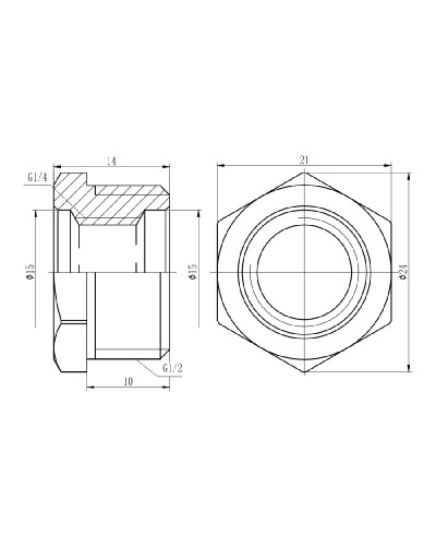 Футорка SD Forte 1/2"х1/4" ЗВ SF374156