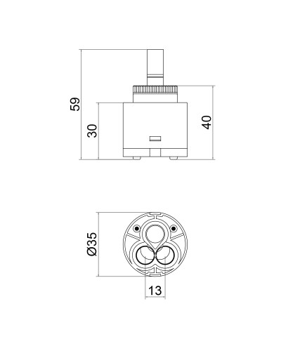 Картридж для змішувача Qtap Spojeni 35 мм QT35MM