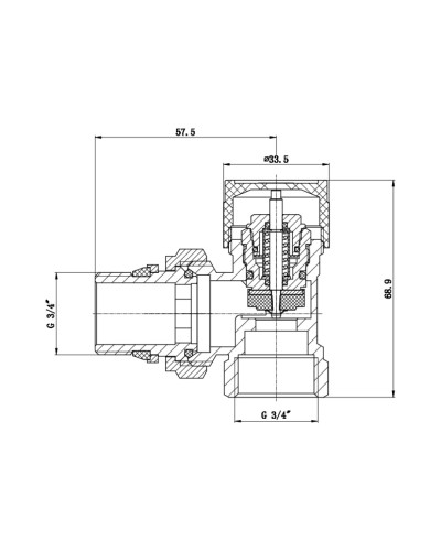 Клапан термостатичний SD Forte 3/4" з антипротіканням для радіатора кутовий SF238W20