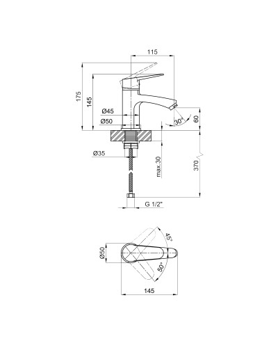 Змішувач для раковини Lidz Nicole 001F (k35) LDNIC001FCRM21880 Chrome