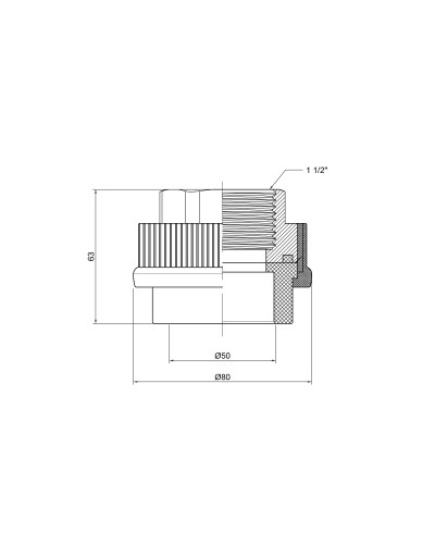 Муфта PPR Thermo Alliance 50х1" 1/2 ВР