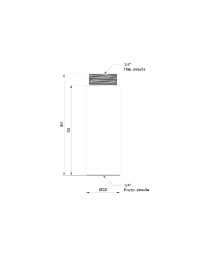 Подовжувач SD Plus 80х3/4" хром SD1302080