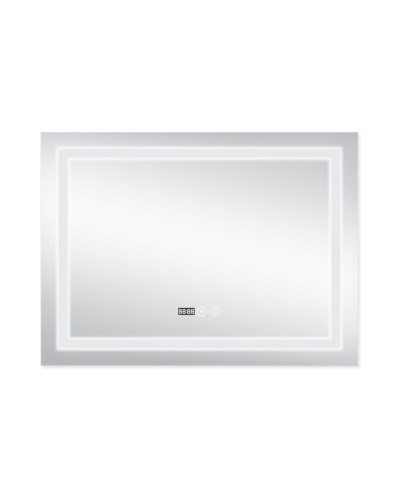 Дзеркало Qtap Mideya (DC-F904) 800х600 з LED-підсвічуванням Touch, з антизапотіванням, з годинником, димером, рег. яскравості QT2078F904W