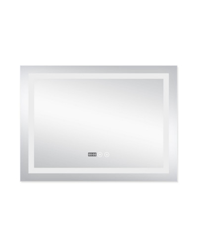 Дзеркало Qtap Mideya (DC-F904) 800х600 з LED-підсвічуванням Touch, з антизапотіванням, з годинником, димером, рег. яскравості QT2078F904W