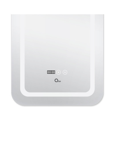 Дзеркало Qtap Mideya (DC-F911) 500х800 з LED-підсвічуванням Touch, з антизапотіванням, з годинником, димером, рег. яскравості QT2078F911W