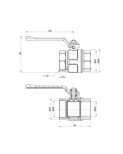 Кран кульовий Icma 1" 1/4 прямий №350