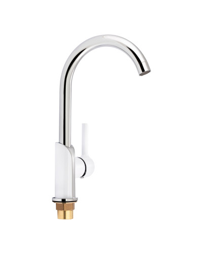 Змішувач для кухні Qtap Grand QTGRAWCR007F Chrome/White