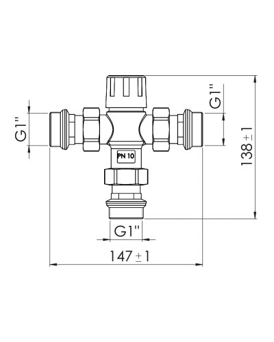 Змішувач термостатичний SD Forte 1" SF010W25