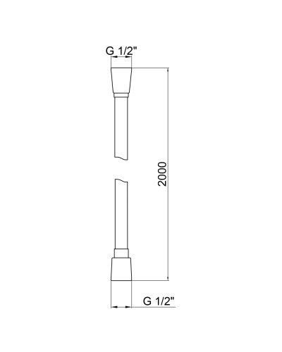 Шланг для ручного душу Qtap Hadice 2000 мм QTHADPVC200C Chrome