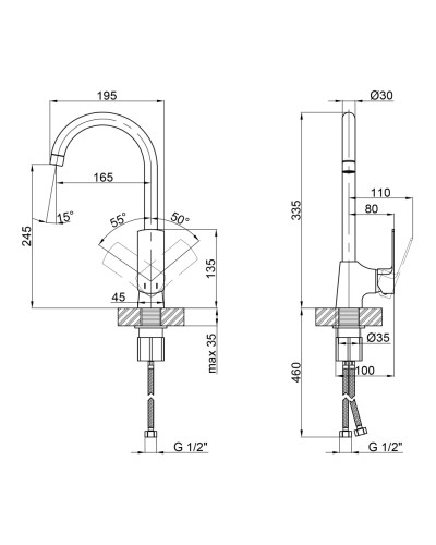 Змішувач для кухні Qtap Lipno QTLIPNO9023101UC Chrome