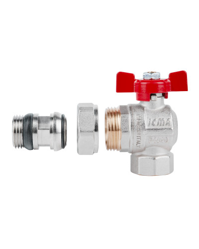 Кран кульовий Icma FAR. ROSSA 3/4" кутовий №362