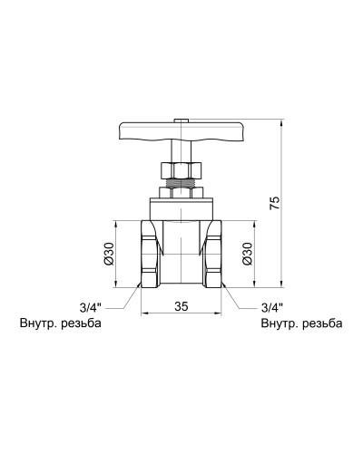 Засувка SD Plus 3/4" ВР SD25020