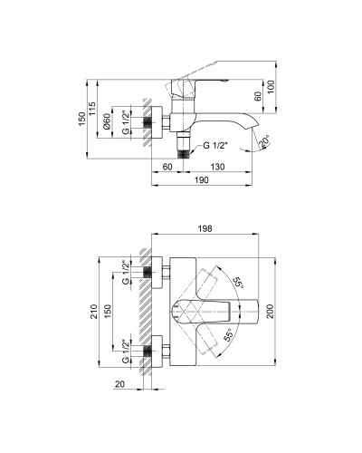 Змішувач для ванни Qtap Zelnava QTZELN3050101G Graphite