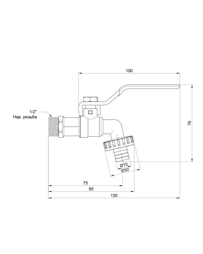 Кран поливальний Valve 1/2" ЗР SV140W15