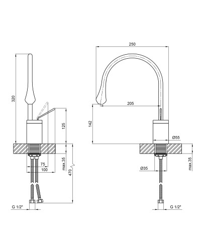 Змішувач для раковини Qtap Virgo з поворотним виливом QTVIR1066103B Black Matt