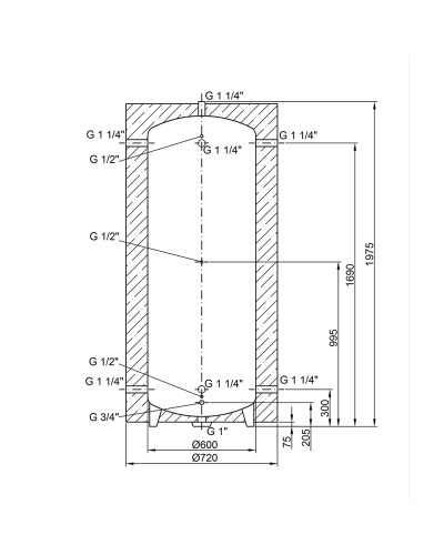 Теплоакумулятор Thermo Alliance TA-ТАМ-00 500 з ізоляцією 60 мм