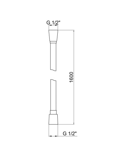 Шланг для ручного душу Qtap Hadice 1600 мм QT054BL43074 Black Matt