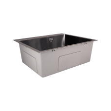 Мийка для кухні інтегрована Lidz Handmade H6050B (LDH6050BPVD43621) Brushed Black PVD 3,0/1,0 мм