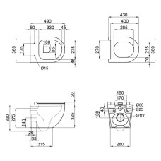 Унітаз підвісний Qtap Robin Mew безобідковий з сидінням Soft-close QT1333046EUQW