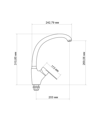 Змішувач для кухні Lidz Tani 007F (k40) LDTAN007FCRM44970 Chrome