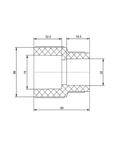 Муфта PPR Blue Ocean 75х32 редукційна