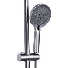 Душова система з верхнім тропічним душем універсальна Qtap Vlasta New на три споживача (з виливом) QTVLA111GMB45651 Gunmetal Black PVD