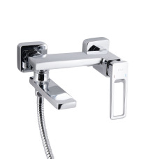 Змішувач для ванни Qtap Gemini Loopi з поворотним виливом (з душовим гарнітуром) QTGEM260CRM45701 Chrome