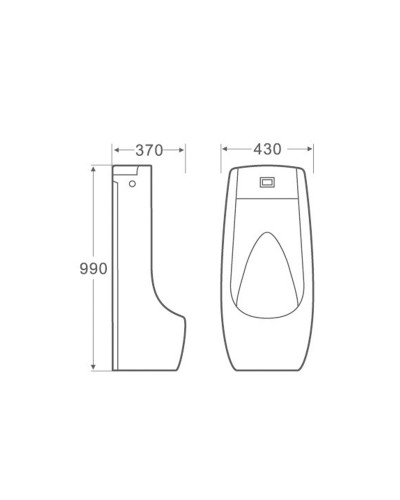 Пісуар підлоговий Qtap Scorpio з ІЧ-датчиком автоматичного змиву 430х370х990 White QT1488101HW