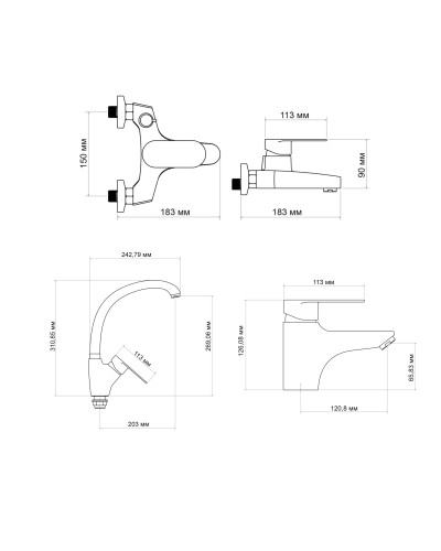 Набір змішувачів Lidz Tani (001F1+006+007F)