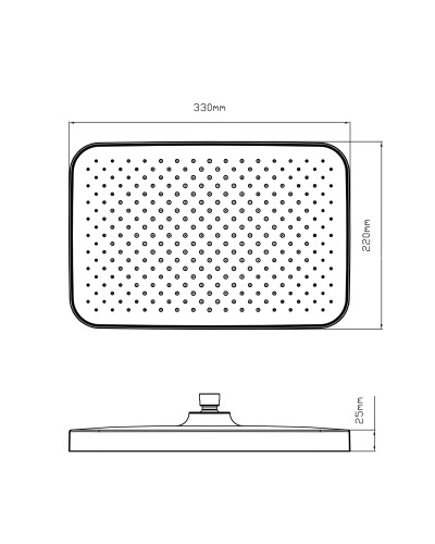 Лійка для верхнього душу Qtap Hlavova 330x330 мм прямокутна QTHLA107CRM45944 Chrome