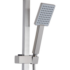 Душова система з верхнім тропічним душем універсальна Lidz Kubis 1033 на три споживача (з виливом) (k35) LDKUB1033NKS46110 Nickel