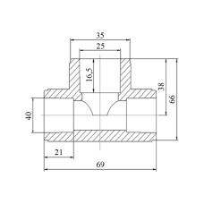 Трійник PPR Blue Ocean 40х25х40 редукційний