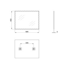 Дзеркало Lidz Wawel 140.07.12 450х600 настінне прямокутне LD78WA4560