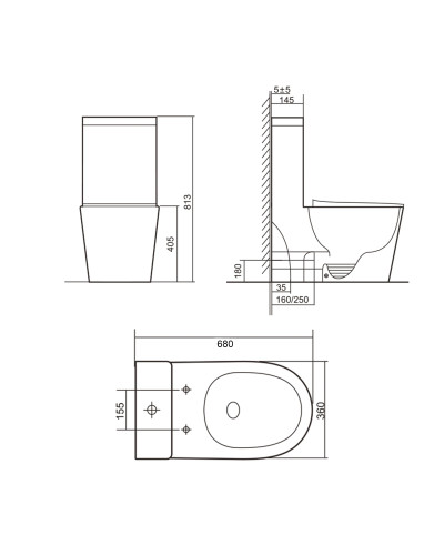 Унітаз-моноблок підлоговий Qtap Swan Ultra Quiet безобідковий з сидінням Soft-close WHITE QT16226080AW