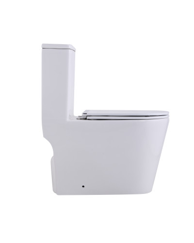 Унітаз-моноблок підлоговий Qtap Swan Ultra Quiet безобідковий з сидінням Soft-close WHITE QT16226080AW