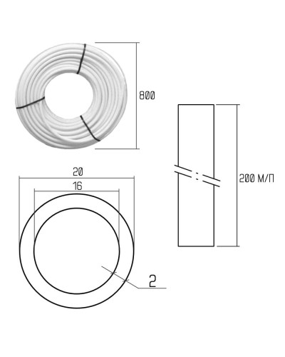 Труба GOLD-PEX Icma 20х2 мм, 200 м №P198