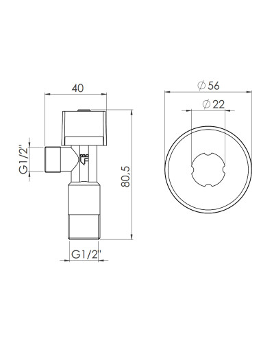 Кран приладовий кульовий SD Forte 1/2" SF340W1515