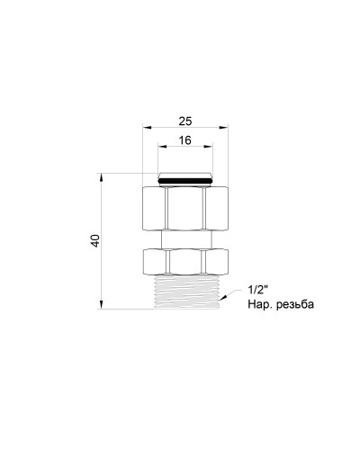 Перехідник обтискний SD Plus 16х1/2" ЗР SD154W1615