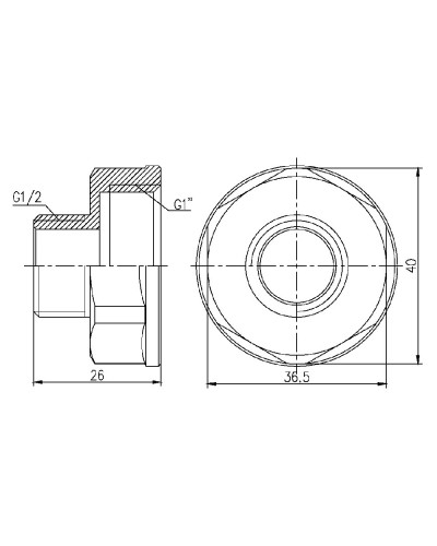 Перехід SD Forte 1"х1/2" ВЗ SF3602515