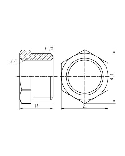 Футорка SD Forte 1/2"х3/8" ЗВ SF374159