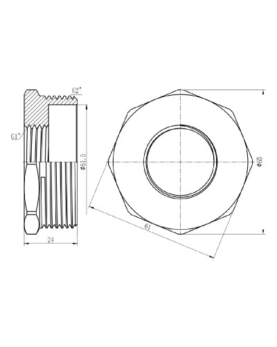 Футорка SD Forte 2"х1" ЗВ SF3745025