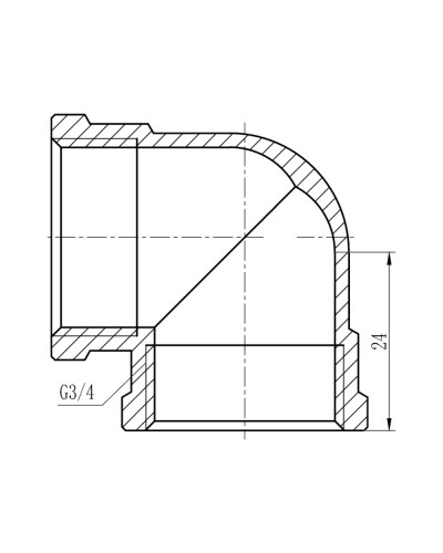 Кут SD Forte 3/4" ВВ хром SF368H20