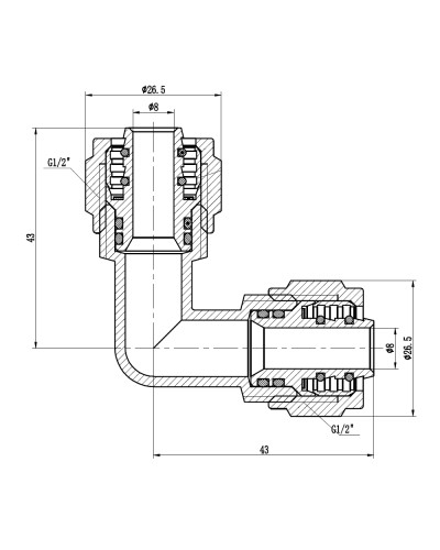 Кут обтискний SD Forte 16 SF173W1616