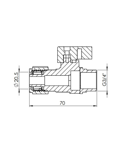 Кран кульовий обтискний SD Forte 20х3/4" ЗР SF262W20