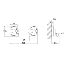 Тримач для рушника Lidz Oreo 0802 2 гачка LDORE0802CRM22173 Chrome