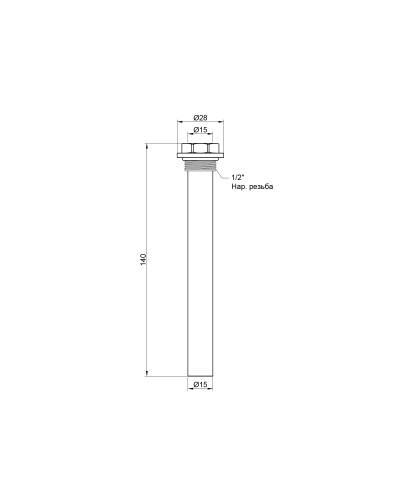 Штуцер для виносного давача SD Plus 140х13х1/2" SD256W15